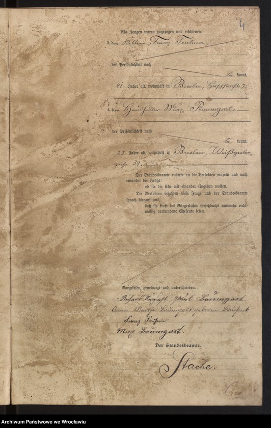 image.from.unit.number "Heiraths-Haupt-Register Breslau I 1904 Band 1"