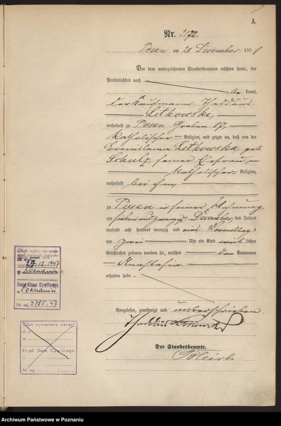 Obraz 12 z jednostki "Księga urodzeń t. VI"