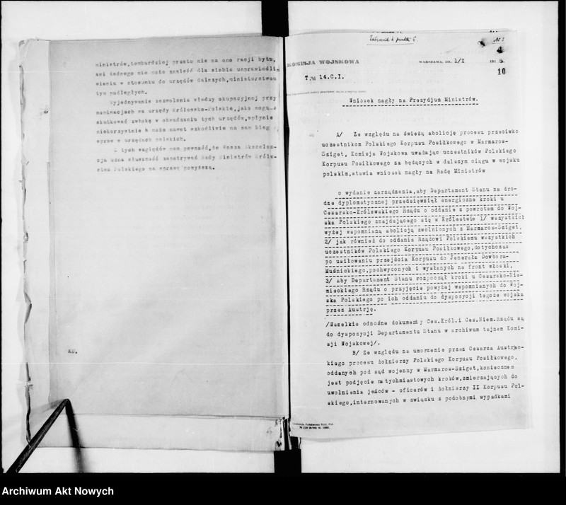 image.from.unit.number "Posiedzenia Rady Ministrów Królestwa Polskiego. Protokoły z załącznikami. 3.10.1918 r. - 11.11.1918 r.  Posiedzenia Rady Ministrów Republiki Polskiej. Protokoły z załącznikami. 18.11.1918 r. - 31.12.1918 r. T. 4"