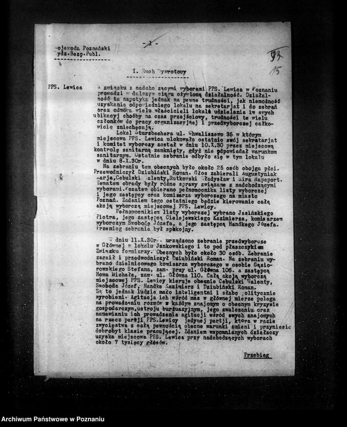 Obraz 19 z jednostki "Sprawozdania sytuacyjne tygodniowe za czas od 3 października do 31 października 1930 r. /nr 49-52/"