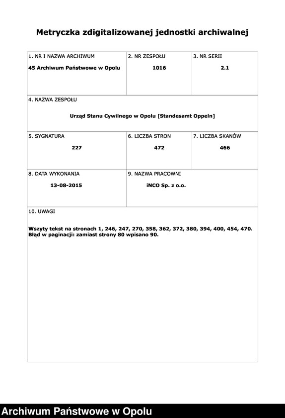 Obraz 2 z jednostki "Urząd Stanu Cywilnego Opole Księga Urodzeń Rok 1914 1034-1493"