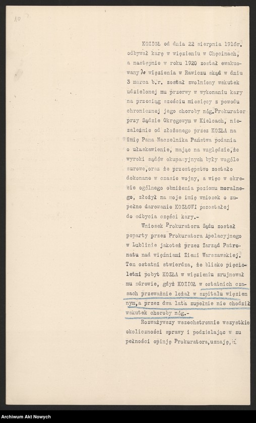 image.from.unit.number "Ułaskawienia z b. Kongresówki - uwzględnione, dotyczące: zabójstw, napadów, oporu wobec urzędnika, kradzieży, łapówkarstwa, defraudacji leśnej, tajnego gorzelnictwa."
