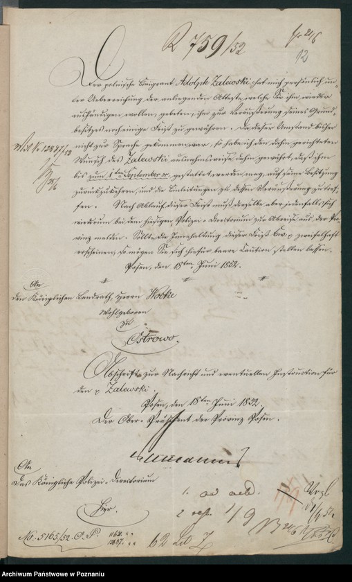 Obraz 20 z jednostki "A. betr. den polnischen Emigranten Adolf von Zalewski"