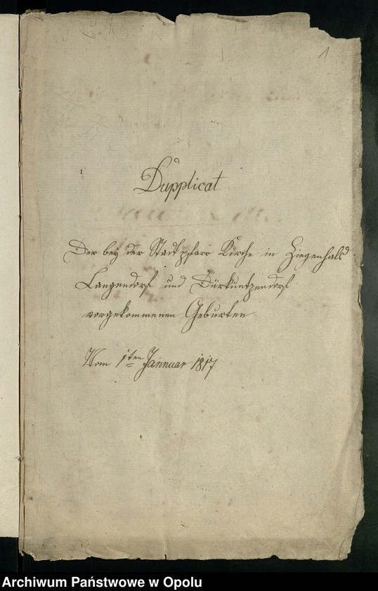 image.from.unit "Convolut des Königl. [Königlichen] Stadt-Gerichts zu Ziegenhals enthaltend Duplicate der Tauf-Listen, 1817 bis 1818, der Parochie Ziegenhals mit Filiale Langendorf"