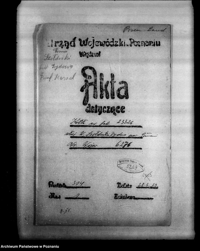 Obraz 4 z jednostki "Majątek ziemski Szołdrskiego w Źydowie powiat poznański nr woj. kotła 6276"