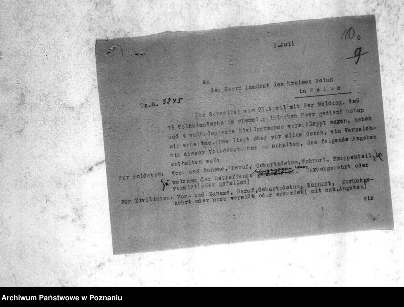 Obraz 14 z jednostki "Amtliche Meldungen Kreis Welun (Wieluń)"