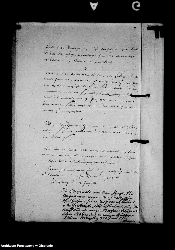 image.from.unit.number "Prolongations- Contracte mit den Pächtern der Landkeimschen Güter Gottfried Link, Borowski u. dem Generalpächter Amtmann Rauschning später dessen Bruder"