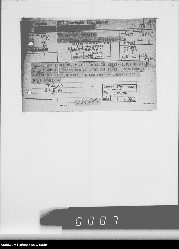 Obraz 18 z jednostki "Sammelschriftwechsel der Firmen H-K [Korespondencja z różnymi firmami zleceniodawcami G.V.]"