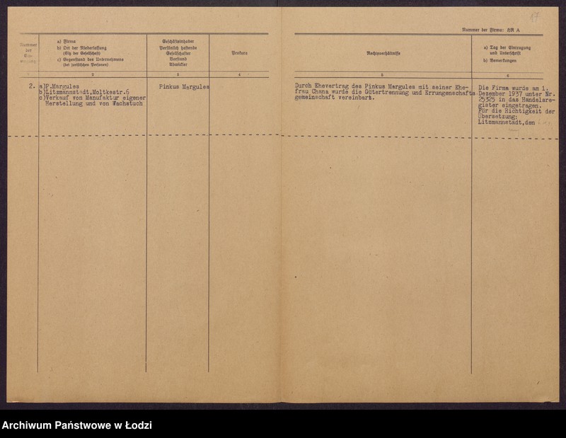 Obraz 19 z jednostki "Pinkus Margules- sprzedaż manufaktury własnego wyrobu i cerat"