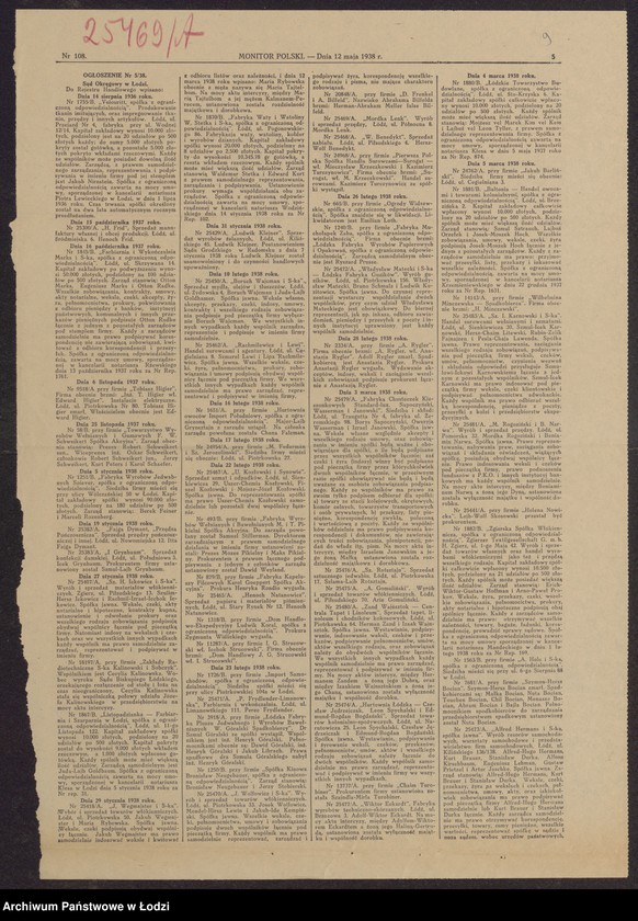 Obraz 11 z jednostki "Mordka Lenk- wyrób i sprzedaż przędzy"