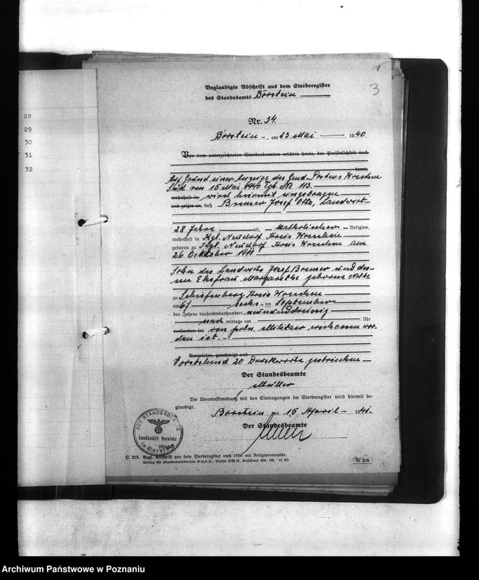 Obraz 7 z jednostki "Wykazy miejscowych Niemców, którzy zginęli w 1939 roku. Kreis Wreschen (Wrzesień)"