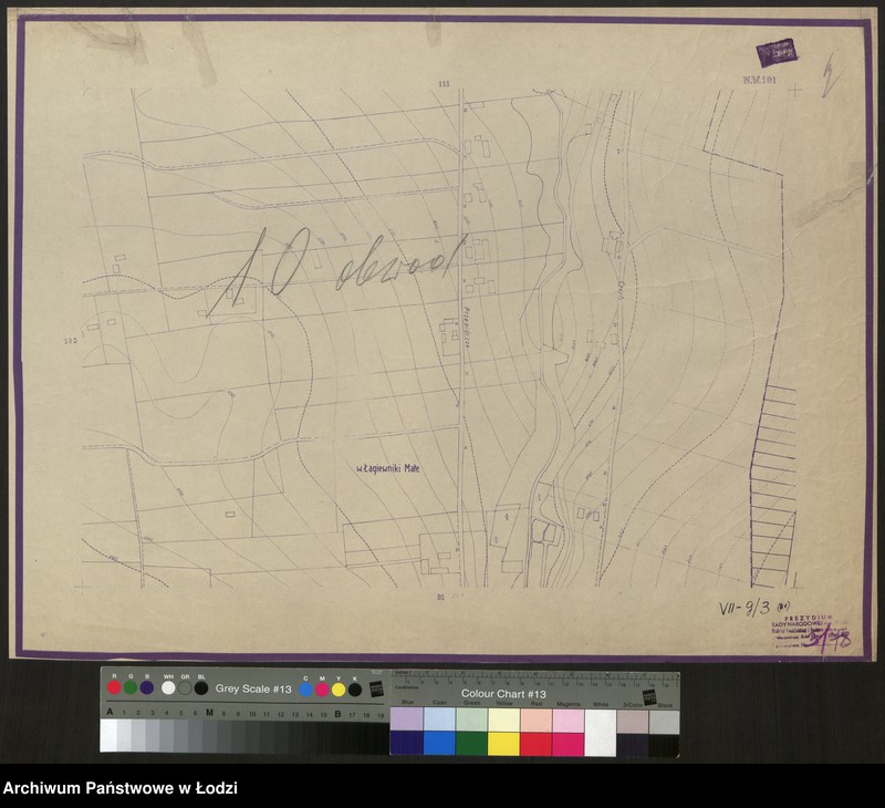 Obraz 1 z jednostki "Plan m. Łodzi 1:2000 z oznaczeniem podziału miasta na Obwody Komitetów Blok. Sekcja NW101"
