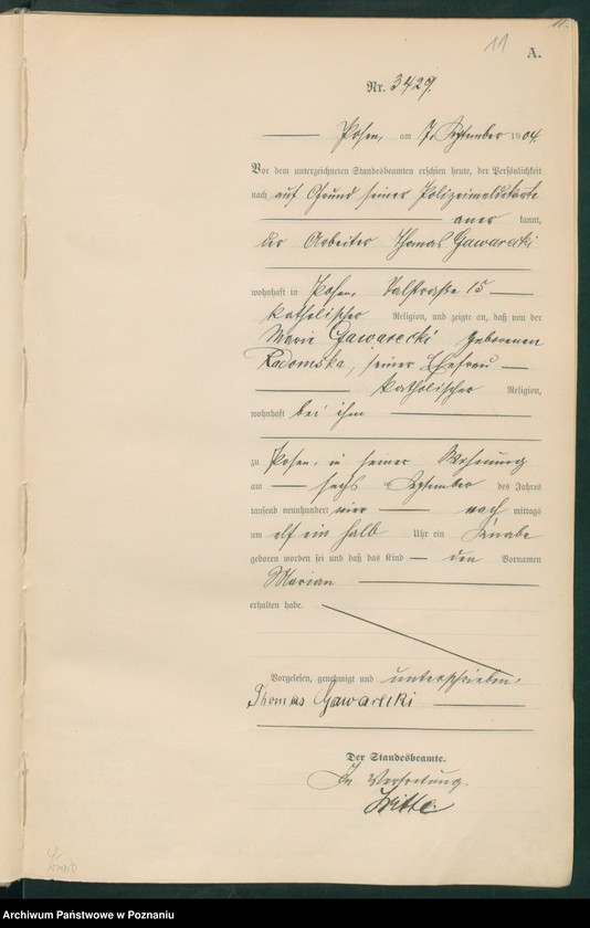 Obraz 12 z jednostki "Księga miejscowa urodzeń tom VII"