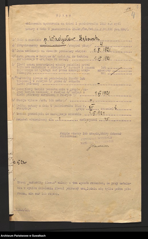 image.from.unit.number "[Korespondencja w sprawie danych personalnych woźnego Władysława Dębowskiego]"