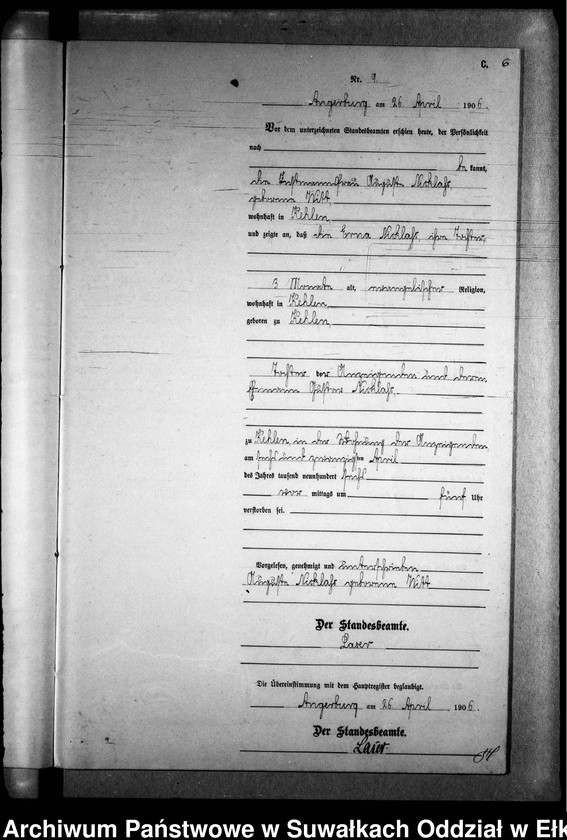 image.from.unit.number "Sterbe-Neben-Register des Preussischen Standes-Amtes Kehlen Kreis Angerburg"