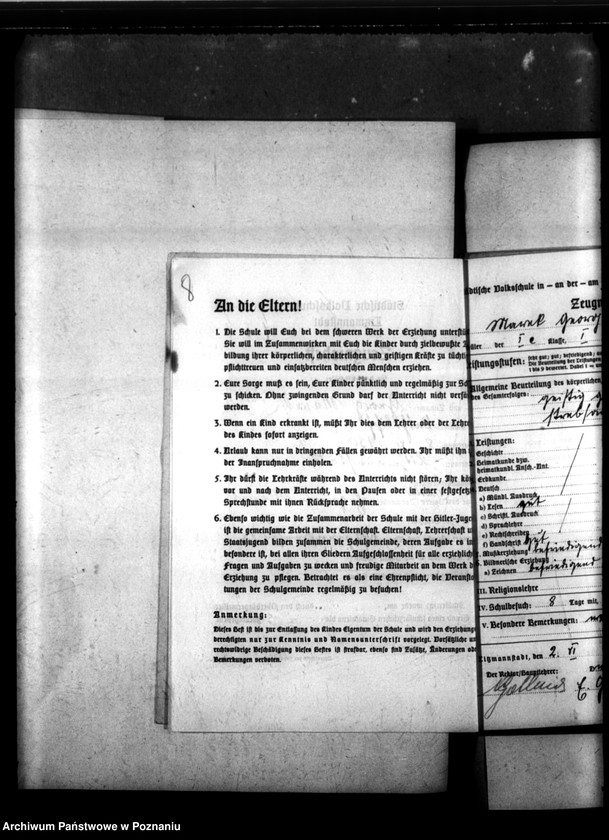 Obraz 12 z jednostki "[Akta personalne wychowanka Georga Marka, ur. 23 X 1930]."