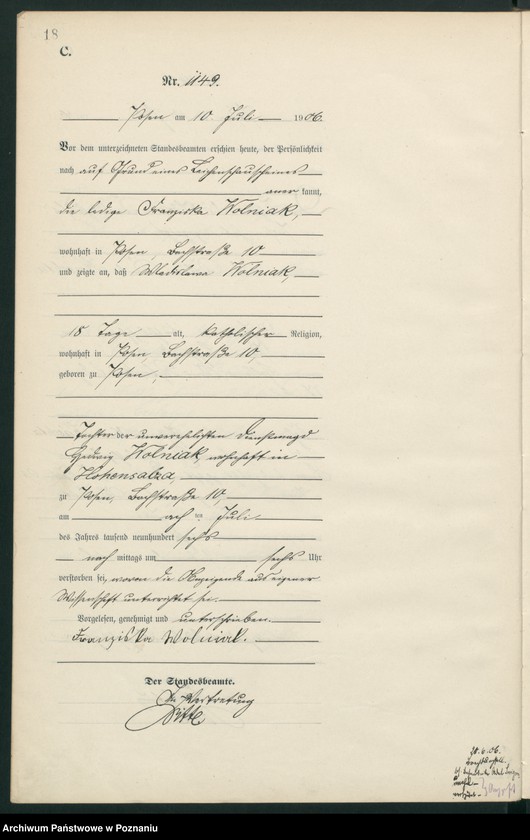 Obraz 20 z jednostki "Księga miejscowa zgonów tom III"