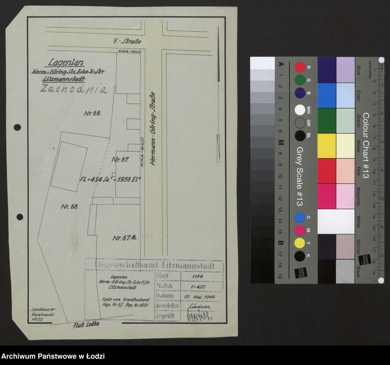 Obraz 1 z jednostki "Lagenplan Hermann Göring - Strasse Ecke V.-Str. Litzmannstadt"