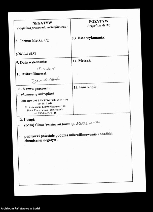 Obraz 3 z jednostki "Kontrolla I-sza przybywających różnych osób za świadectwami do miasta Łodzi w roku 1840"