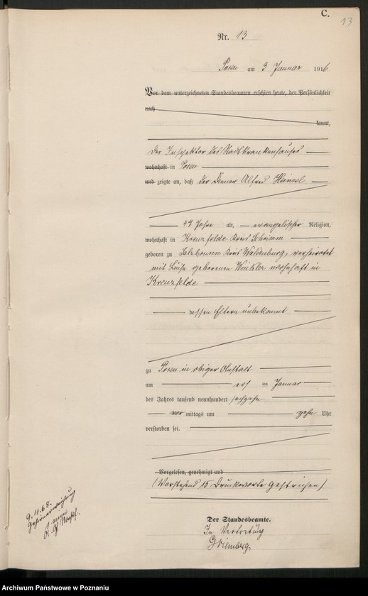 Obraz 15 z jednostki "Księga miejscowa zgonów tom I [Rejestr główny zgonów]"