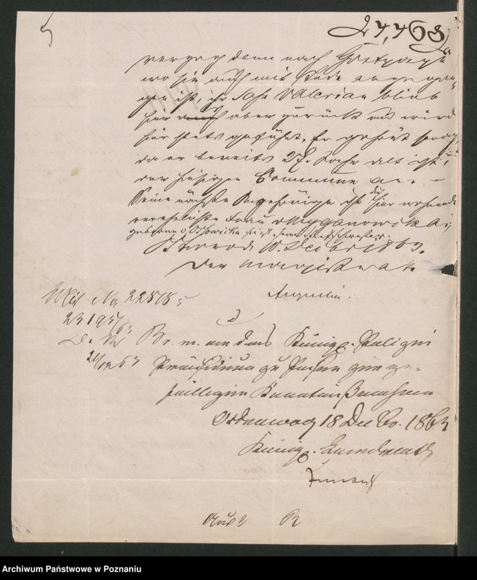 Obraz 9 z jednostki "A. betr. Valerian von Reutt, Stud. med. Freifrau von Richthofen geboren von Odjezierska, Josef Rogalewicz und Marie von Rogucka"