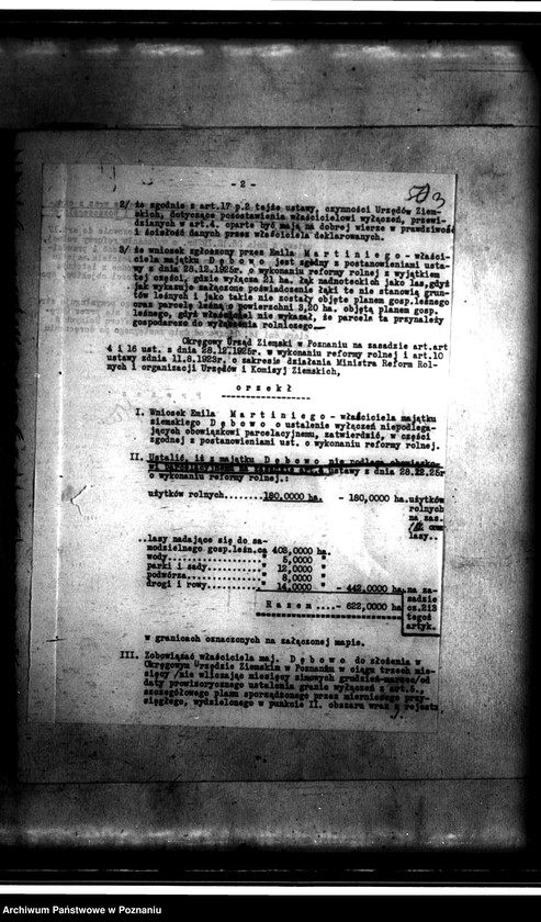 Obraz 7 z jednostki "Sprawy wyłączenia z art. 4/5 ustawy o wykonaniu reformy rolnej majątku Dębowo powiatu wyrzyskiego"