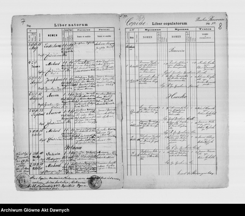 image.from.unit.number "Parafia: Rakowiec. Dekanat: Szczerzec. Kopie z ksiąg metrykalnych ur., śl., zg. dla wsi Rakowiec, Brodki, Hucisko, Krasów, Miedziaki, Nowosiółka, Podciemne. Polana."