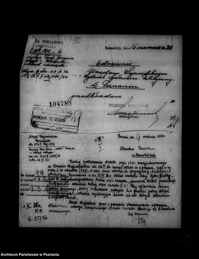 Obraz 14 z jednostki "/Towarzystwo Gimnastyczne Sokół we Wronkach powiat Szamotuły -rejestracja/"