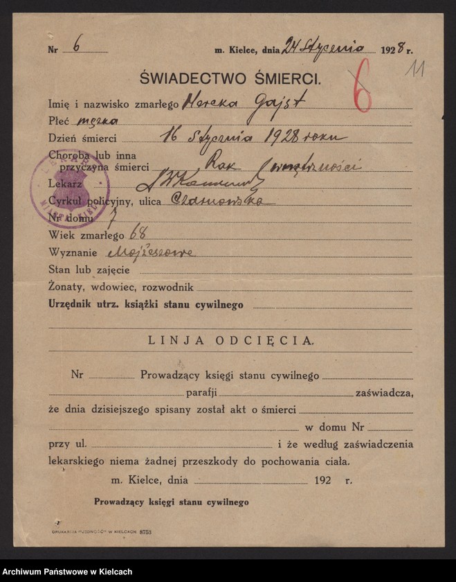 image.from.unit.number "Załączniki do akt zgonu Okręgu Bożniczego Kielce za rok 1928"