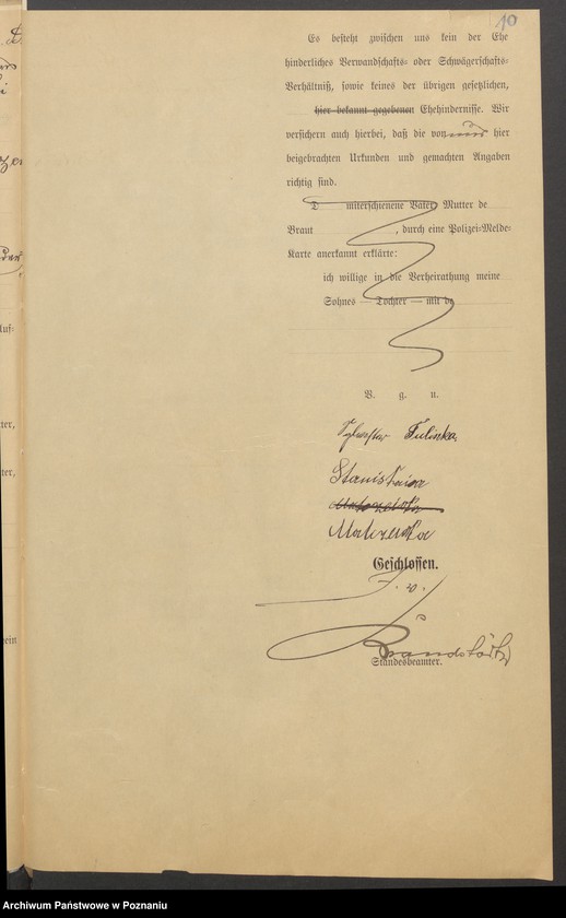 Obraz 12 z jednostki "Die von den Verlobten beigebrachten Urkunden zur Eheschliessung pro 1900"