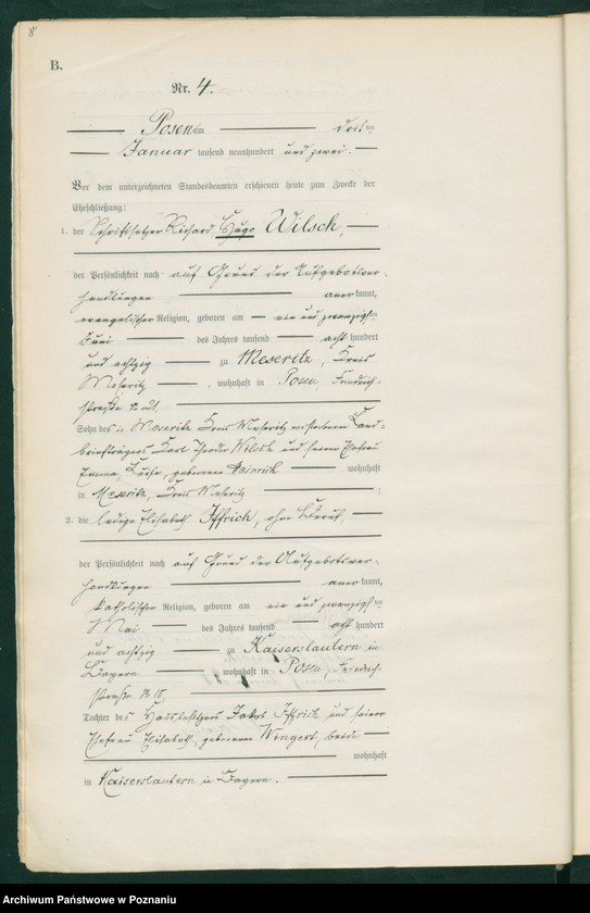 Obraz 10 z jednostki "Księga miejscowa małżeństw t. I"