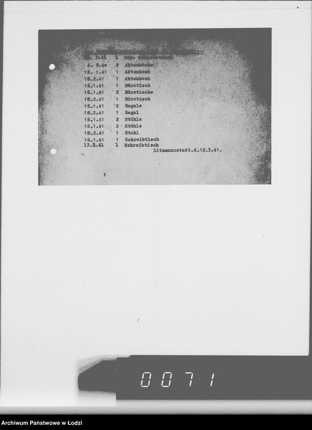 Obraz 5 z jednostki "[Zaświadczenia o zatrudnieniu i wykazy wydanych mebli biurowych dla oddziału osobowego]"
