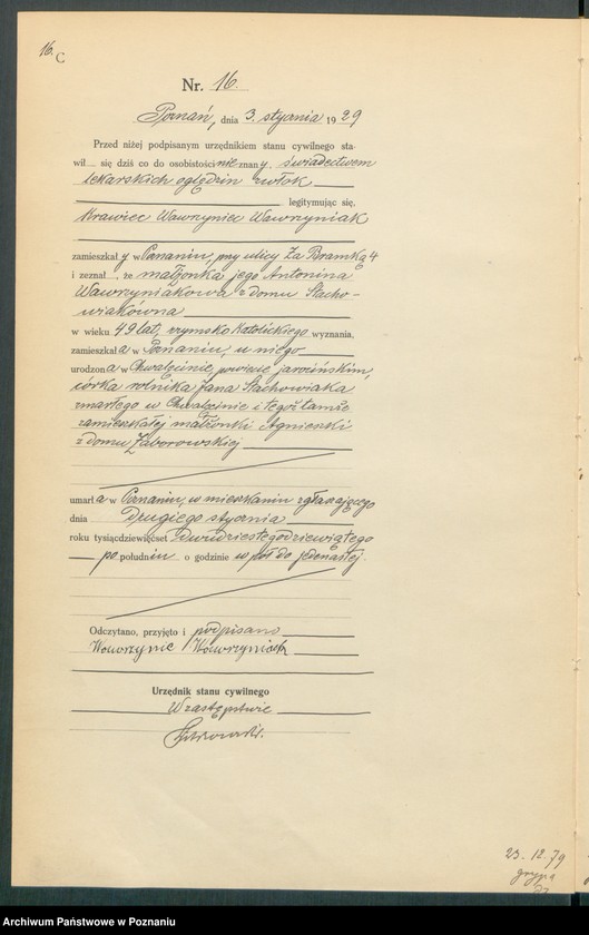 Obraz 18 z jednostki "Księga miejscowa zgonów tom I [Rejestr główny zgonów]"