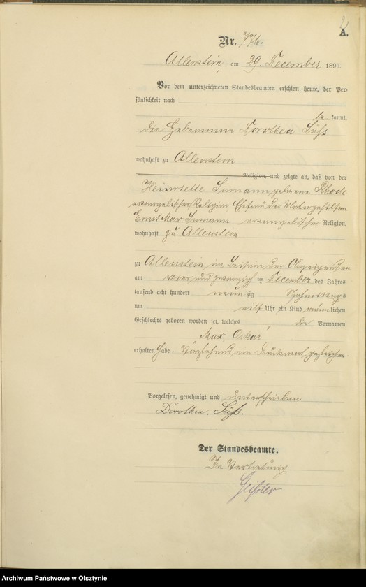 image.from.unit.number "Geburts-Haupt-Register Tom IV,Nr 776 - 781"