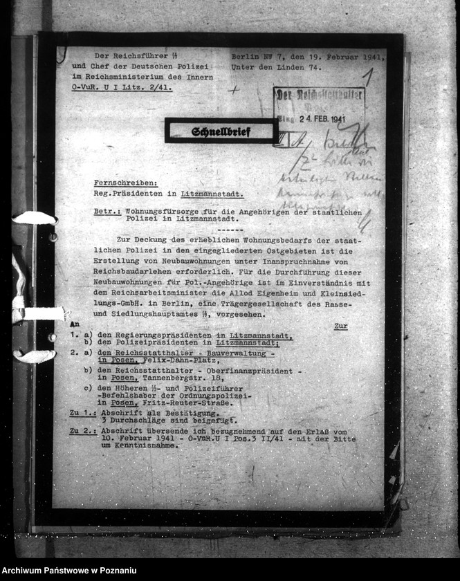 Obraz 5 z jednostki "Neubau. Wohnungen der Polizei - Litzmannstadt"