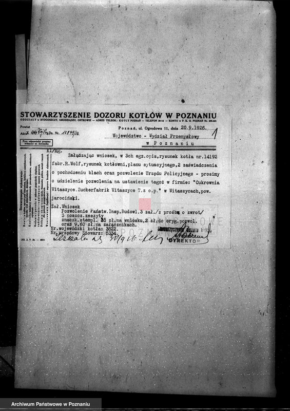 Obraz 5 z jednostki "Cukrownia w Witaszycach pow. jarociński nr woj. kotła 3822"