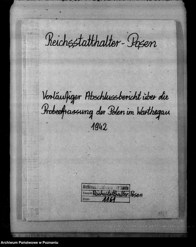 Obraz 4 z jednostki "Vorläufiger Abschlussbericht über die Probeerfassung der Polen im Warthegau"