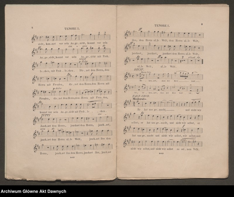 Obraz z jednostki "Heinrich Lichner, Psalm nr 100, "Chwałę nieś Panu", op. 39 (na chór męski), głosy: tenor Ix3 + 1, tenor IIx2, bas Ix3, bas IIx1 + tenore IIx1, bass IIx1."
