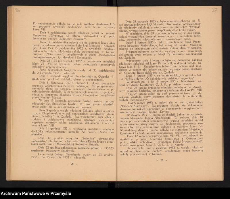 image.from.unit.number "IV Sprawozdanie Dyrekcji Państwowego Gimnazjum Koedukacyjnego w Kępnie za rok szkolny 1932/33"