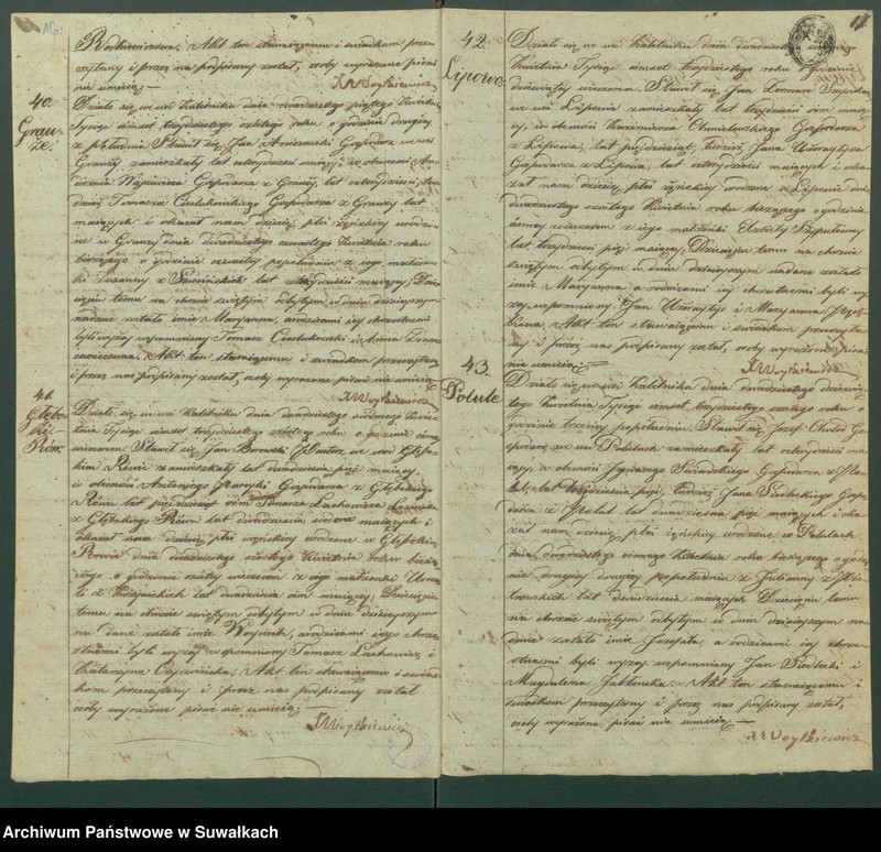 Obraz 11 z jednostki "Duplikat Aktów Urodzonych, Zaślubionych i Umarłych Parafii Kaletnickiey z Roku 1836"