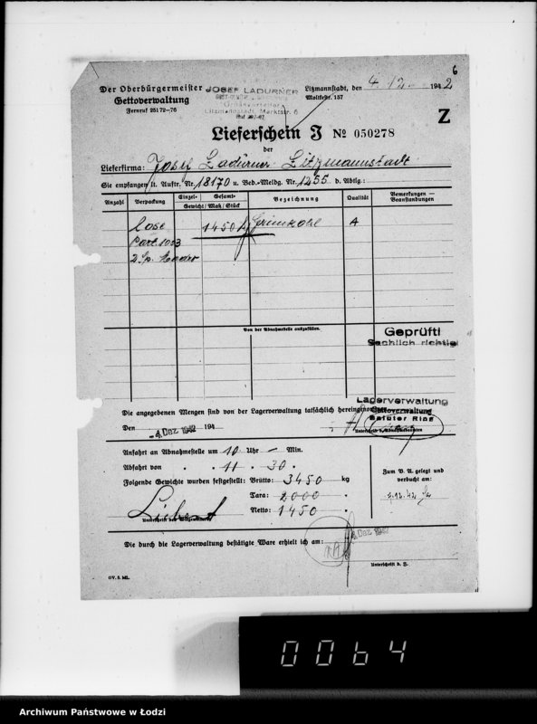 Obraz 10 z jednostki "Lebensmitteleinkauf. Aufträge, [Lieferscheinen und Rechnungen] 18111-18170"