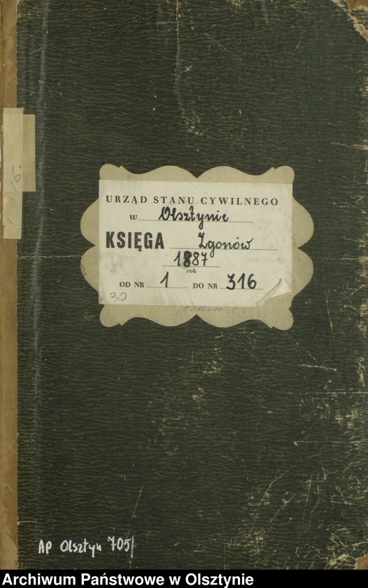 image.from.unit.number "Sterbe-Haupt-Register Tom I,Nr 1 - 316"