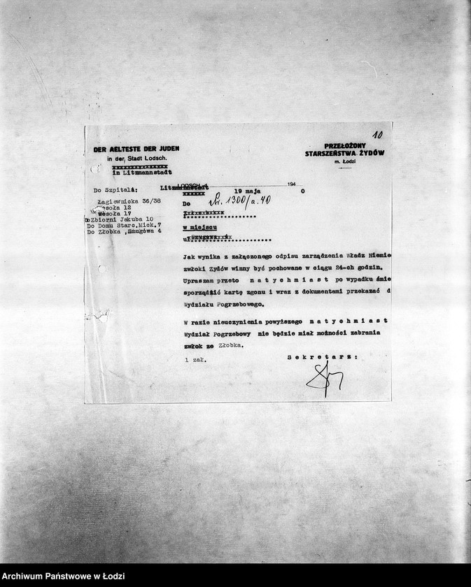 Obraz 13 z jednostki "Cmentarz [Koszty pogrzebów, adresy zmarłych]"