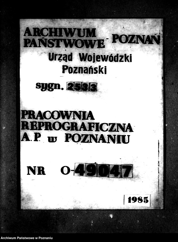 Obraz 1 z jednostki "Majątek Gorzyń powiatu międzychodzkiego wyłączenie z art. 5 ustawy o reformie rolnej"