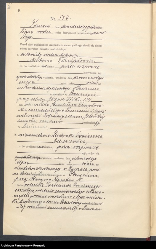 Obraz 4 z jednostki "Księga miejscowa małżeństw tom III [Rejestr główny małżeństw]"