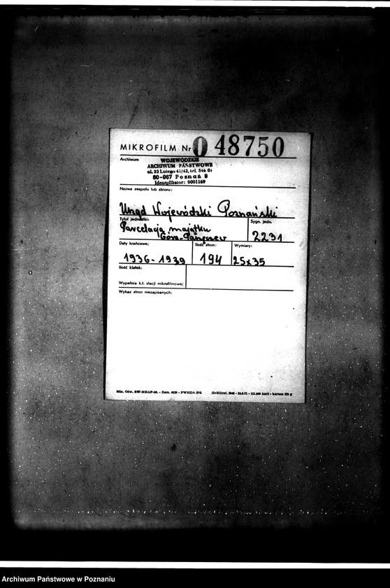 Obraz 2 z jednostki "Parcelacja majątku Góra-Parzęczew"