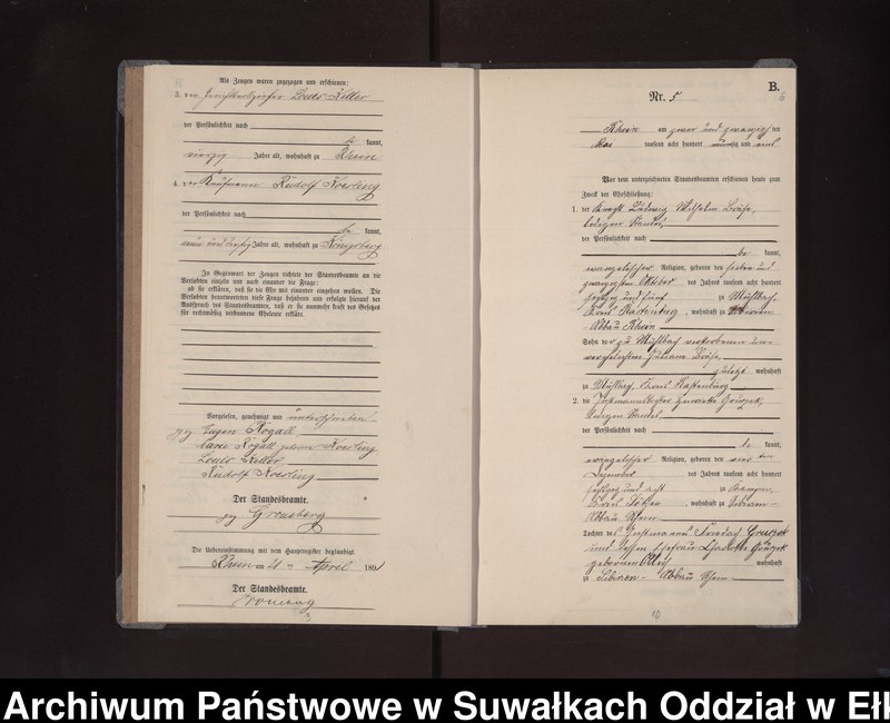 image.from.unit.number "Heiraths-Neben-Register des Preussischen Standes-Amtes Rhein Kreis Loetzen"