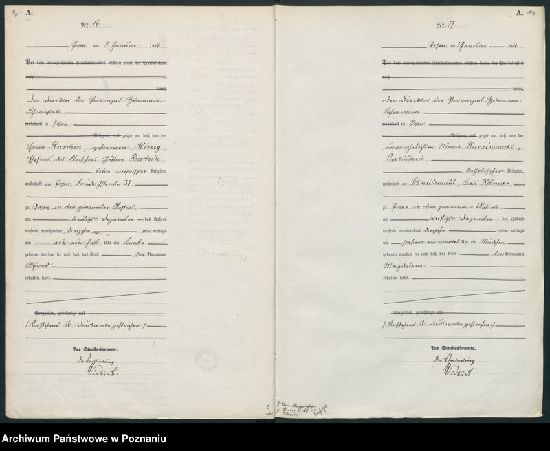 Obraz 11 z jednostki "Księga miejscowa urodzeń tom I [Rejestr główny urodzeń]"