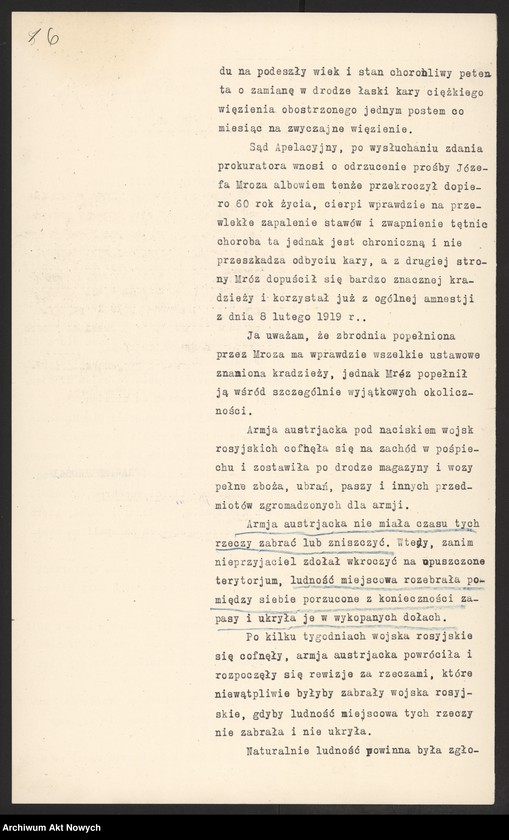 image.from.unit.number "Ułaskawienia z Małopolski - uwzględnione, dotyczące m. in.: aresztowania przez żandarmerię ukraińską w Stanisławowie szeregu Polaków na przełomie 1918 / 1919 r. (umorzenie zgodnie z międzynarodowym prawem wojennym i traktatem w St - Germain). Umorzenie sprawy antypolskiego powstania na Huculszczyźnie, organizowanego w 1920 r. przez partię ukraińsko - bolszewicką z zadnieprzańskiej Ukrainy"