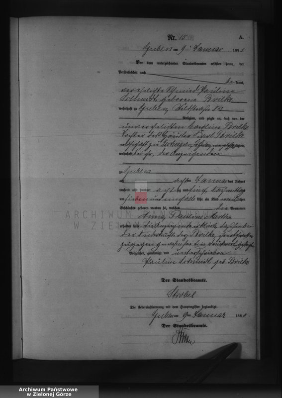 image.from.unit.number "Geburts-Neben-Register, Band I von No 1 bis No 500"